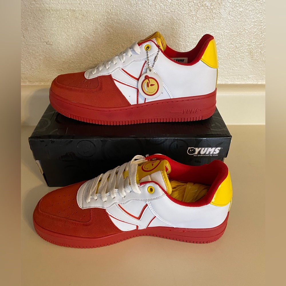 NEW!!
Rare!! YUMS Red and White Sneakers